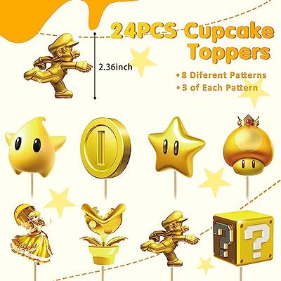 48Pcs Cupcake Toppers Wrappers for Kids Birthday Cake Decorations Party  Supplies for Girls Boys Baby Shower Party Favors - Yahoo Shopping