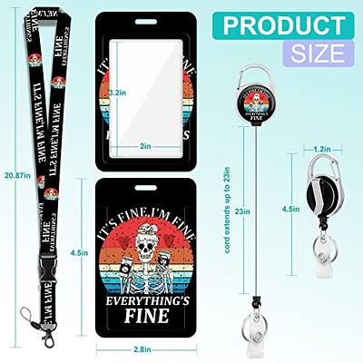 Plifal ID Badge Holder with Lanyard and Retractable Badge Reel Belt Clip, Funny Fine Skeleton Keychain Lanyards Clip on Badge Extender Vertical ID  Sleeve for Women - Yahoo Shopping