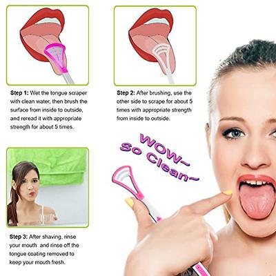 2 Pcs Tongue Brush,tongue Scraper,tongue Cleaner Fight Bad Breath