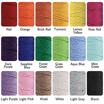 Light Yellow Macrame Cord 3mm x 109Yards,Colored Cotton Rope Craft Cord  Colorful Cotton Cord Twine for Wall Hanging Plant Hangers Crafts Knitting