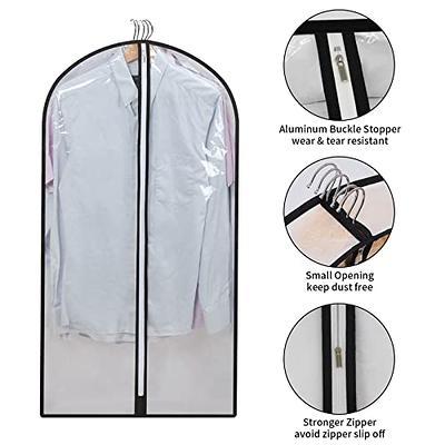 40 Garment Bags for Travel, Suits Bag with 4 Gusset for Hanging Clothes  Closet Organizer Storage Protector Cover Clear Moth Dust Proof Breathable