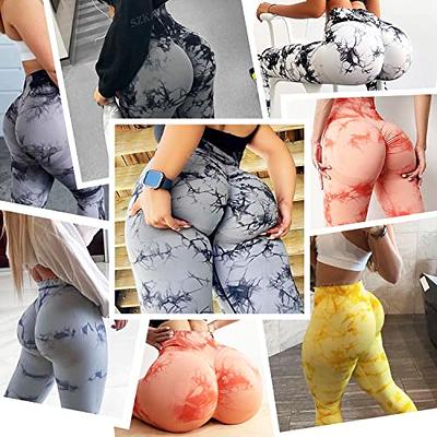 SZKANI Butt Lifting Leggings for Women Booty High Waisted Workout Yoga  Pants Scrunch Butt Gym Seamless Booty Tight((D-Tie Dye)-Black White,Large)  - Yahoo Shopping