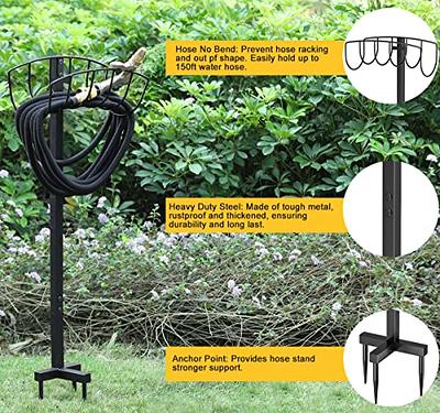 ESOW Garden Hose Holder Freestanding, 100% Heavy Duty Metal Water