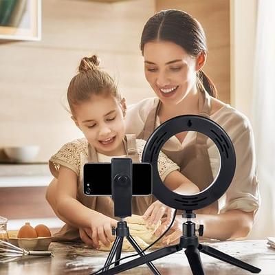 Sansent Mini Ring Light, Upgraded Small Clip On Ring Light, Portable LED  Light for Phone, 4 Color Lighting Modes and Adjustable Brightness Selfie