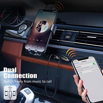 Aux to Bluetooth Receiver for Car - SOOMFON Bluetooth 5.1 Adapter 3.5 mm  Bluetooth Adapter for Car with Built-in Microphone for Hands-Free Car Kits