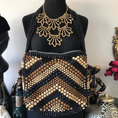 Gold beaded vintage bag from British Crown Colony