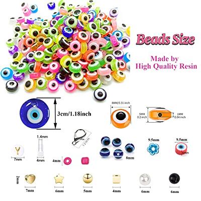 450pcs Evil Eye Beads Present Handmade Resin Beads Charms Round Beads For  Diy Bracelet Earring Necklace