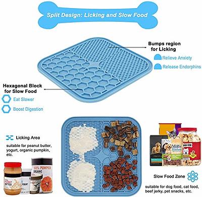 MateeyLife Licking Mats for Dogs and Cats, Premium Lick Pad with Suction  Cups for Dog Anxiety Relief, Dog Puzzle Enrichment Toys for Boredom  Reducer, Dog Food Mat Perfect for Bathing Grooming 