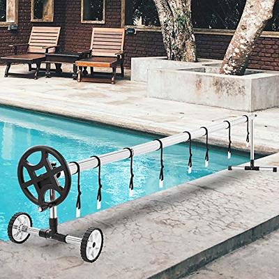 Solar Pool Cover Reel 21 Ft Pool Cover Roller Above Ground with Rubber  Rollers Large Wheel Antislip Legs Rustproof Aluminum Frame Fits 11 to 21 Ft  Inground Swimming Pool for Pool Blanket