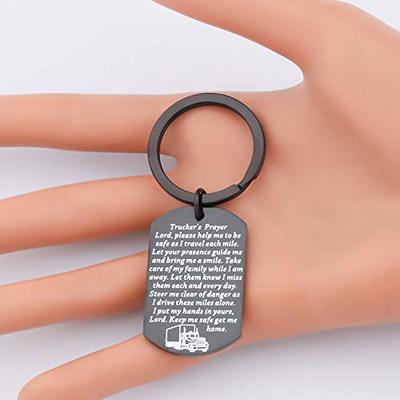  FEELMEM Trucker Gifts Drive Safe Keychain Gift for