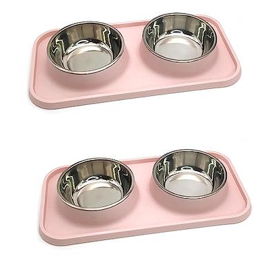 AsFrost Dog Food Bowls Stainless Steel Pet Bowls & Dog Water Bowls with  No-Spill and Non-Skid, Feeder Bowls with Dog Bowl Mat for Small Medium  Large Dogs Cats Pets 1 Cup/12 oz