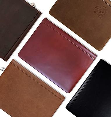 AZXCG Leather Binder Portfolio, Zippered 3 Ring Binder Padfolio, Vegan  Leather Resume Portfolio, Business Document Organizer Folder for A4 Legal  Pads