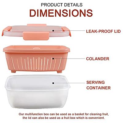 Fruit Containers for Fridge - Leakproof Food Storage Containers with  Removable Colander - Dishwasher & microwave safe Produce Containers Keep  Fruits