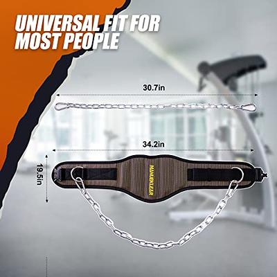 2 IN 1 Weight Lifting & Dip Belt with Chain Heavy Duty Gym Waist  Weightlifting Belts for Pull Ups,Squat,Training,Fitness,Workout