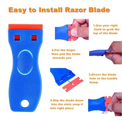 FOSHIO Plastic Razor Blade Scraper Cleaning Scraper for Sticker Adhesi