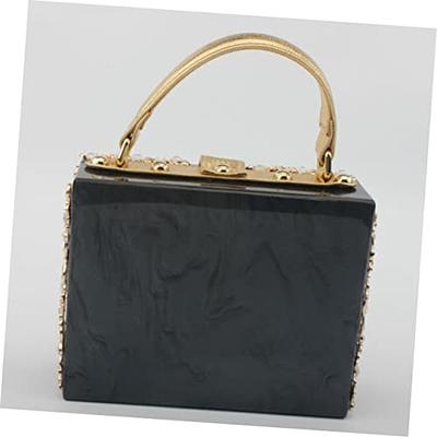Fashion Women's Top Handle Satchel Handbags Leather Evening Bag Purses  Small Hard Square Box Shoulder Bags