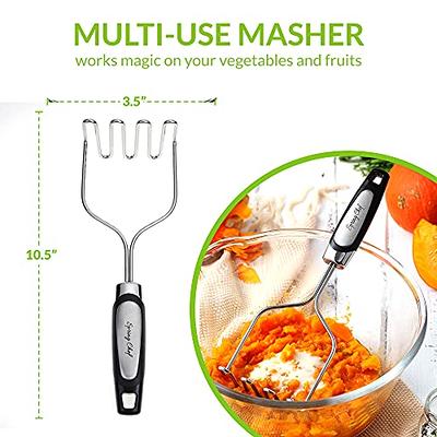 Millvado Potato Masher, Strong Stainless Steel Handle with Heavy Duty  Plastic Base, 11.5 Inch Blue Mashed Potatos Masher, Hand Smasher for  Vegtables