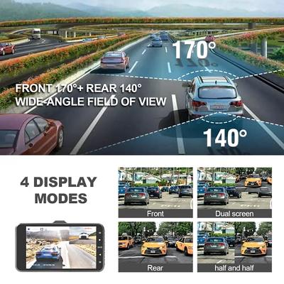 kurras Dual Dash Cam Front and Rear, Mini Dashboard Camera with 32GB TF  Card, 1080P Full HD, 2.45 inch IPS Screen, Night Vision, WDR, Loop  Recording