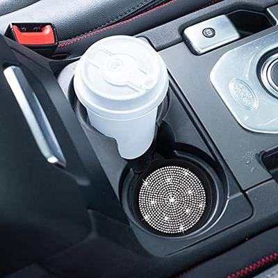 4psc Car Coasters For Cup Holders, 2.75 Inch Auto Cup Holder Insert  Coasters Silicone Anti-slip Crystal Rhinestone Car Cup Mat