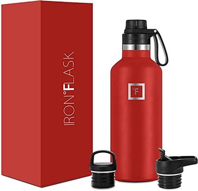 HQAYW Sports Water Bottle 40oz, Stainless Steel Water Bottle with Strap,  Double Walled Vacuum Metal Hot Cold Water Bottles with 3 Lids, Leakproof