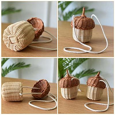 Rattan Basket Bag, Cute Acorn Shaped Multifunctional Kids Rattan Storage  Basket Hand Woven For Home 