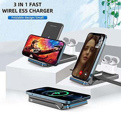 3In1 Wireless Charger Dock Foldable Charging Station For Apple Watch 9  iPhone 15