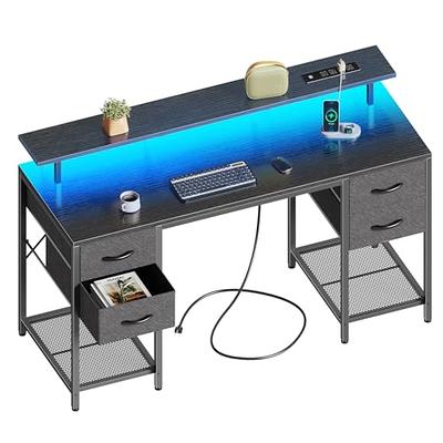 SEDETA L Shaped Computer Desk, Reversible Computer Desk, L Shaped Desk with  Power Outlets & LED Strip, Monitor Shelf, Keyboard Tray, Pegboard and  Storage Shelves for Home Office, Rustic Brown - Yahoo