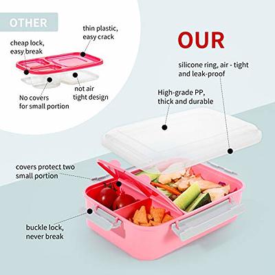 shopwithgreen 3 Pack Lunch Container to Go, 40-oz Bento Box with  3-Compartment, for Sandwich, Fruit, Lunch, Snacks, Pasta, School & Travel -  Meal Prep, Food Storage Containers with Lids - Yahoo Shopping