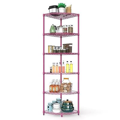 YYkokocat 6-Tier Adjustable Storage Shelves Heavy Duty Wire Shelving Unit  with Wheels 2100Lb Metal Layer