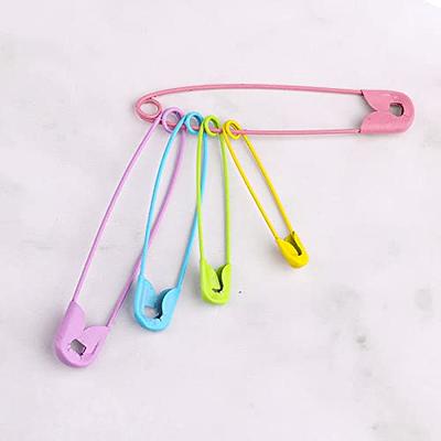 KINBOM 325pcs Colored Safety Pins, Nickel-Plated Metal Safety Pins