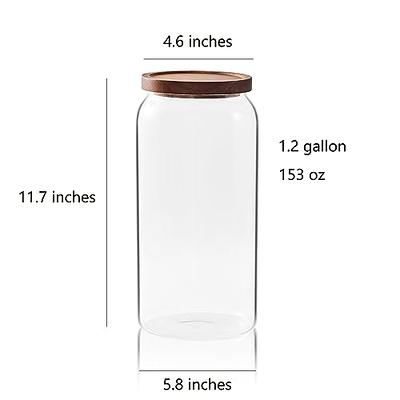 Sweejar Large Glass Candy Jars with Wooden Lids, 1.2 Gallon Glass Jar with  Lid, Sugar/Flour Storage Containers, Big Glass Canisters with Airtight Lid,  1 Pack, Press Lid - Yahoo Shopping
