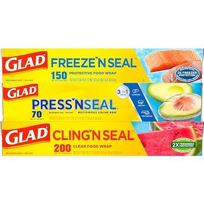 Glad Plastic Food Wrap Variety Pack - Press'n Seal 70 Square Foot Roll,  Freeze N Seal 150 Square Foot Roll, Cling N Seal 200 Square Foot Roll (Pack  of 3) (Packaging May Vary) - Yahoo Shopping