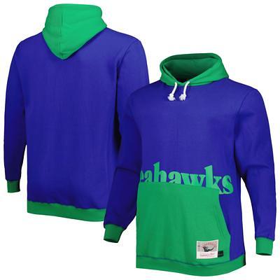 Men's Mitchell & Ness Heather Gray Seattle Seahawks Big and Tall Allover Print Pullover Sweatshirt Heathered Gray