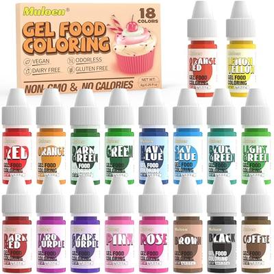 Food Coloring Liquid Set for Baking, 12 Color Food Grade Vibrant Neon Food  Dye