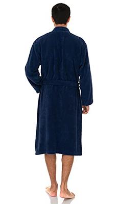 Linum Home 100% Turkish Cotton Personalized Terry Bath Robe - Navy