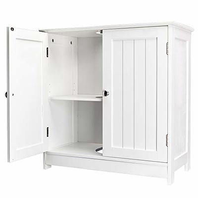 kleankin Under-Sink Bathroom Sink Cabinet, Storage Unit with U-Shape and  Adjustable Internal Shelf, White