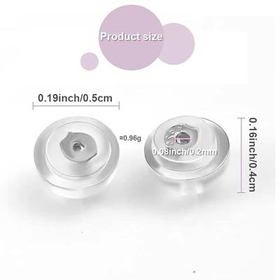 Earring Backs Rubber Earring Backs Replacements, Soft Silicone Earring Backs  Stopper for Studs,Clear Plastic Comfort Small Earring Backs for Hook  Earrings(silver rose -12Pcs) 