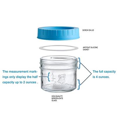 4oz Glass Baby Food Storage Jars, Food Grade Silicone Lids
