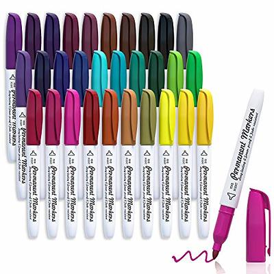 Vitoler 18 Assorted Color Permanent Markers,Fine Point Art Marker Pens Set  for Adult Coloring Marking Doodling Painting on Plastic,Glass,Stone - Yahoo  Shopping