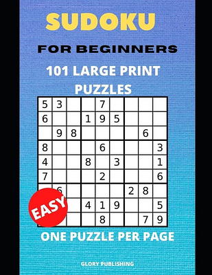 100 Large Print Easy 6x6 Sudoku Puzzles for Adults: Only One Puzzle Per  Page! (Pocket 6x9 Size) (Paperback)(Large Print) 