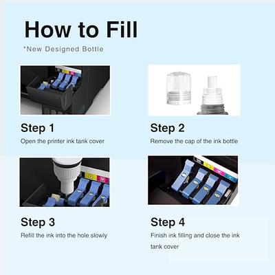 Printers Jack Compatible Epson T502 502 Refill Ink Bottle Kit for Epson  EcoTank ET-2700 ET-2750 ET-2760 ET-3700 ET-3710 ET-3750 ET-3760 ET-4760