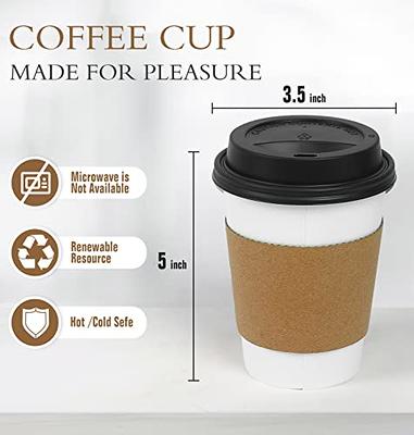 Ginkgo 100 Pack 12 oz Disposable Thickened Paper Coffee Cups with