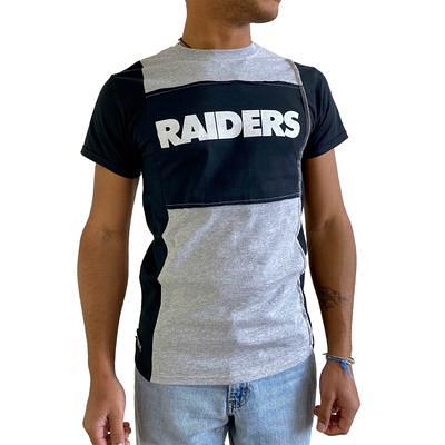 Refried Apparel Men's Refried Apparel Black/Heather Gray Las Vegas Raiders  Sustainable Split Center Pullover Sweatshirt