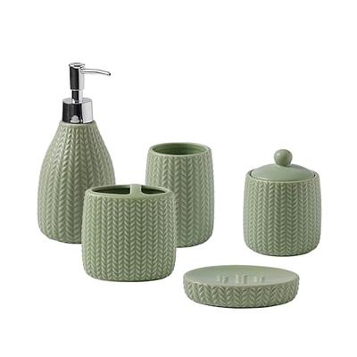 Polygon Ceramic Bathroom Toiletries Set Liquid Dispensing Bottle