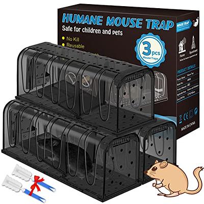 Mouse Traps Indoor for Home, Live Mouse Traps No Kill, Reusable Mice Small  Rat Trap Catcher for House & Outdoors,Grey 