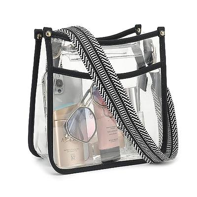 Vorspack Clear Bag Stadium Approved - PVC Clear Purse Clear Crossbody Bag  with Front Pocket for Concerts Sports Festivals