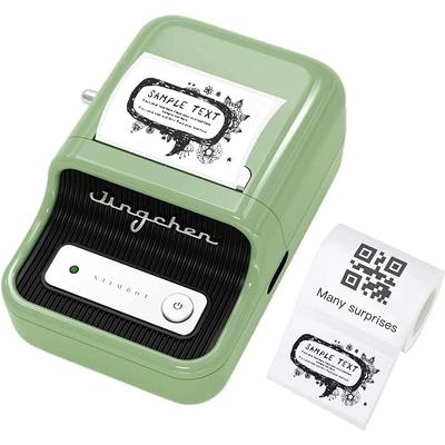 Etokfoks Black Inkless Label Maker, Portable Thermal Label Printer, Compatible w/iOS & Android, with 50x 30mm White Label