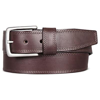 1-1/2 in. US Steer Hide Harness Leather Men's Belt w/ Antq. Nickel Roller  Buckle- Black 