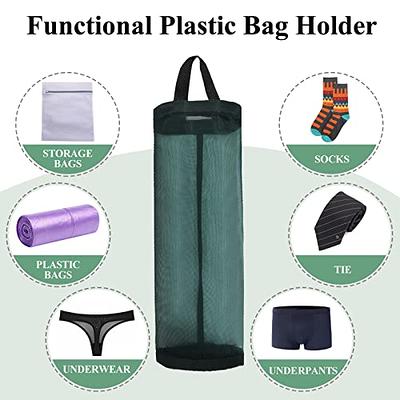 1pc Plastic Bag Holder, Mesh Hanging Storage Dispenser, Foldable,  Breathable, Washable Hanging Mesh Garbage Bag Organizer For Plastic Bag  Storage, Kitchen Supplies