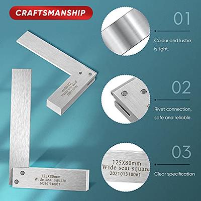 Machinist Square 90 Degree Right Angle Steel Ruler, Woodworking Engineer  Mechanical Set, Precision Square Wide Base Seat Square L-type Testing  Measuri